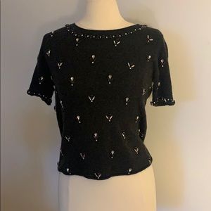 Calypso St. Barth Cashmere Charcoal Sweater